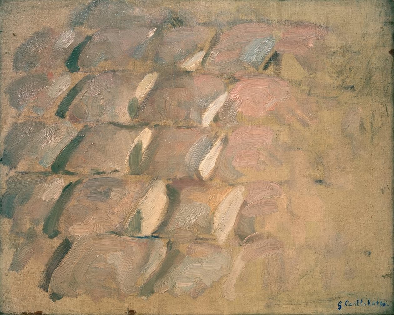 Studie for Rue de Paris, regnvær: brostein av Gustave Caillebotte