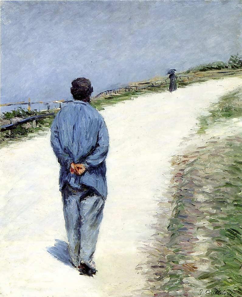 Mann iført bluse av Gustave Caillebotte