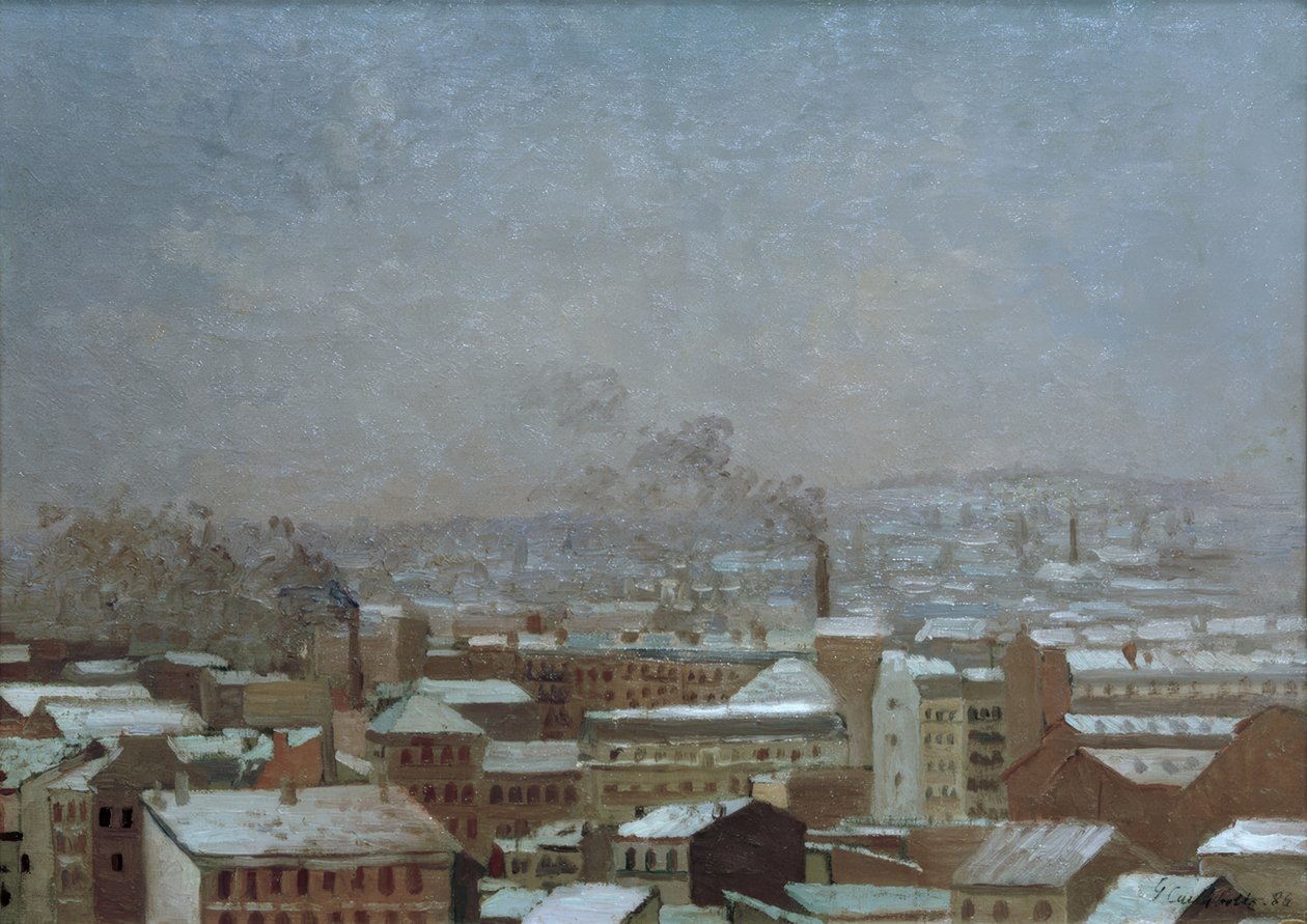 Paris under snøen av Gustave Caillebotte