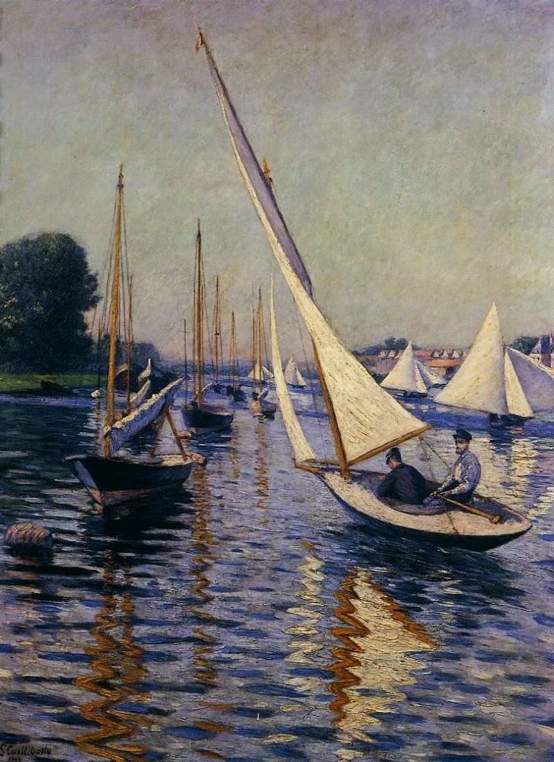 Regattaer i Argenteuil av Gustave Caillebotte