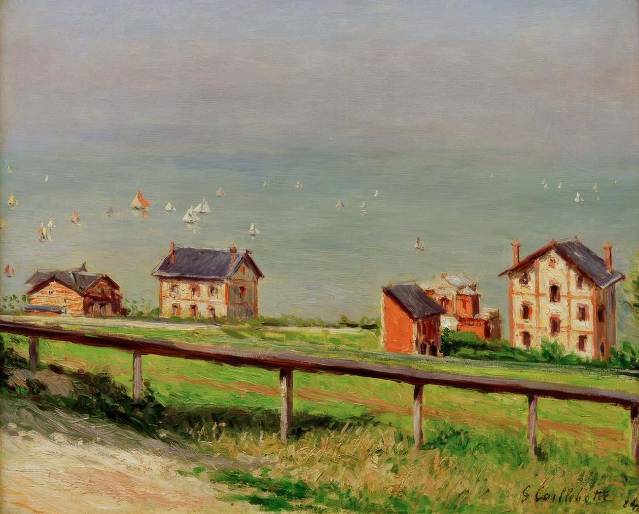 Regattaer til sjøs, i Trouville av Gustave Caillebotte