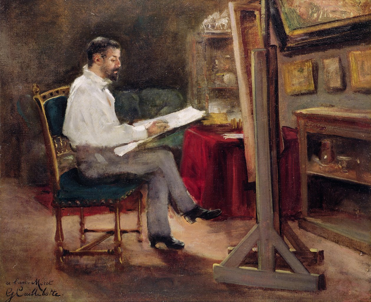 Kunstneren Morot i sitt studio, ca. 1874 av Gustave Caillebotte