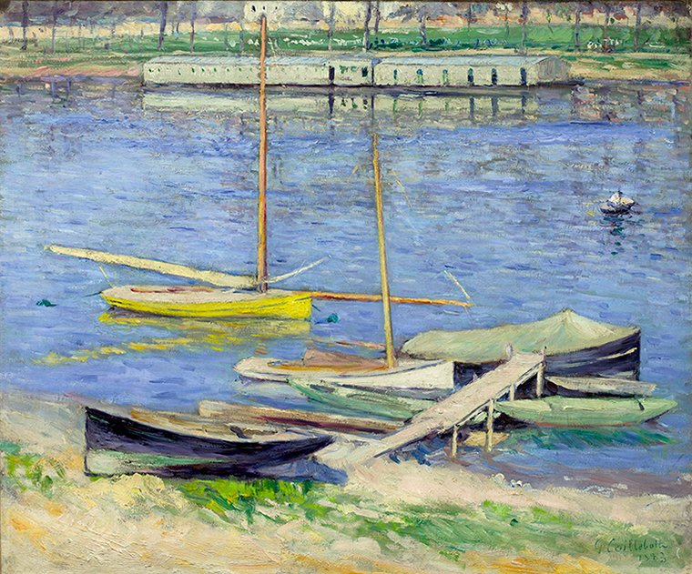 Seilbåter ved Anchorage på Seinen, i Argenteuil (Berhaut 272) av Gustave Caillebotte
