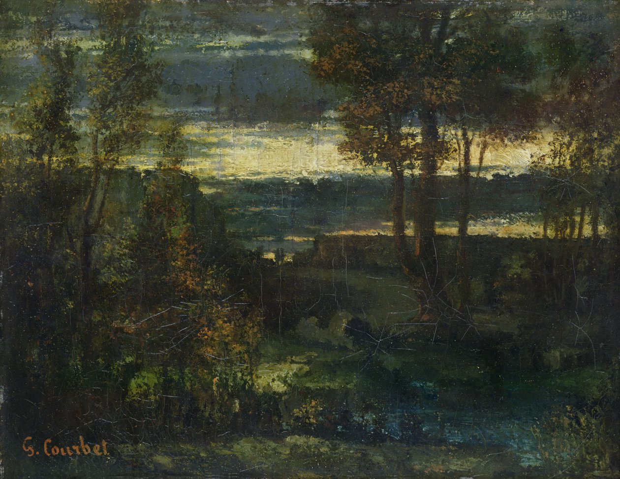 Kveldslandskap av Gustave Courbet