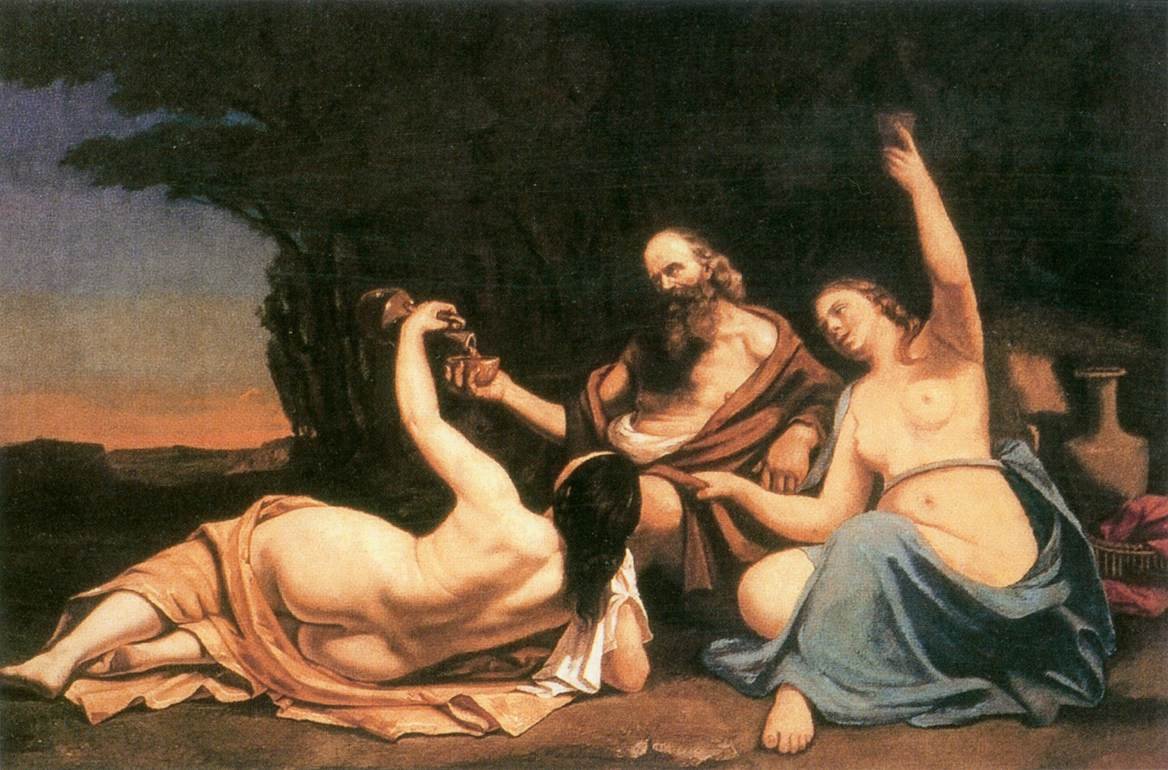 Lot og hans døtre av Gustave Courbet