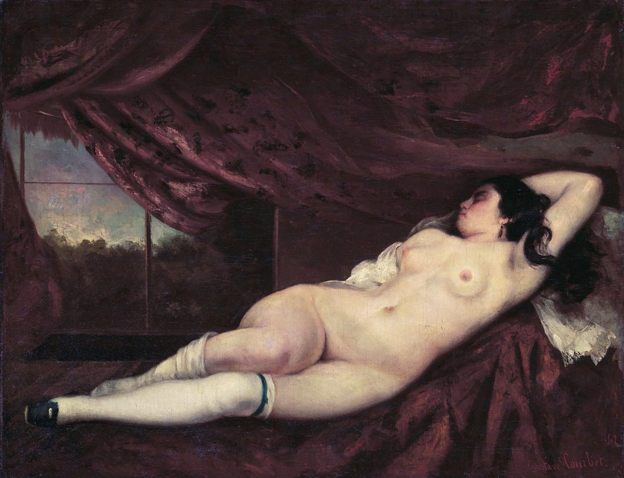 Naken liggende kvinne av Gustave Courbet