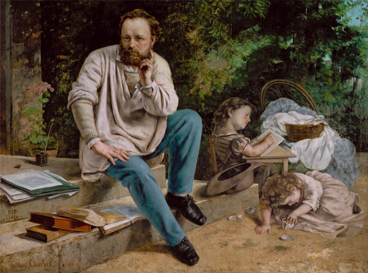 Pierre-Joseph Proudhon og hans barn av Gustave Courbet