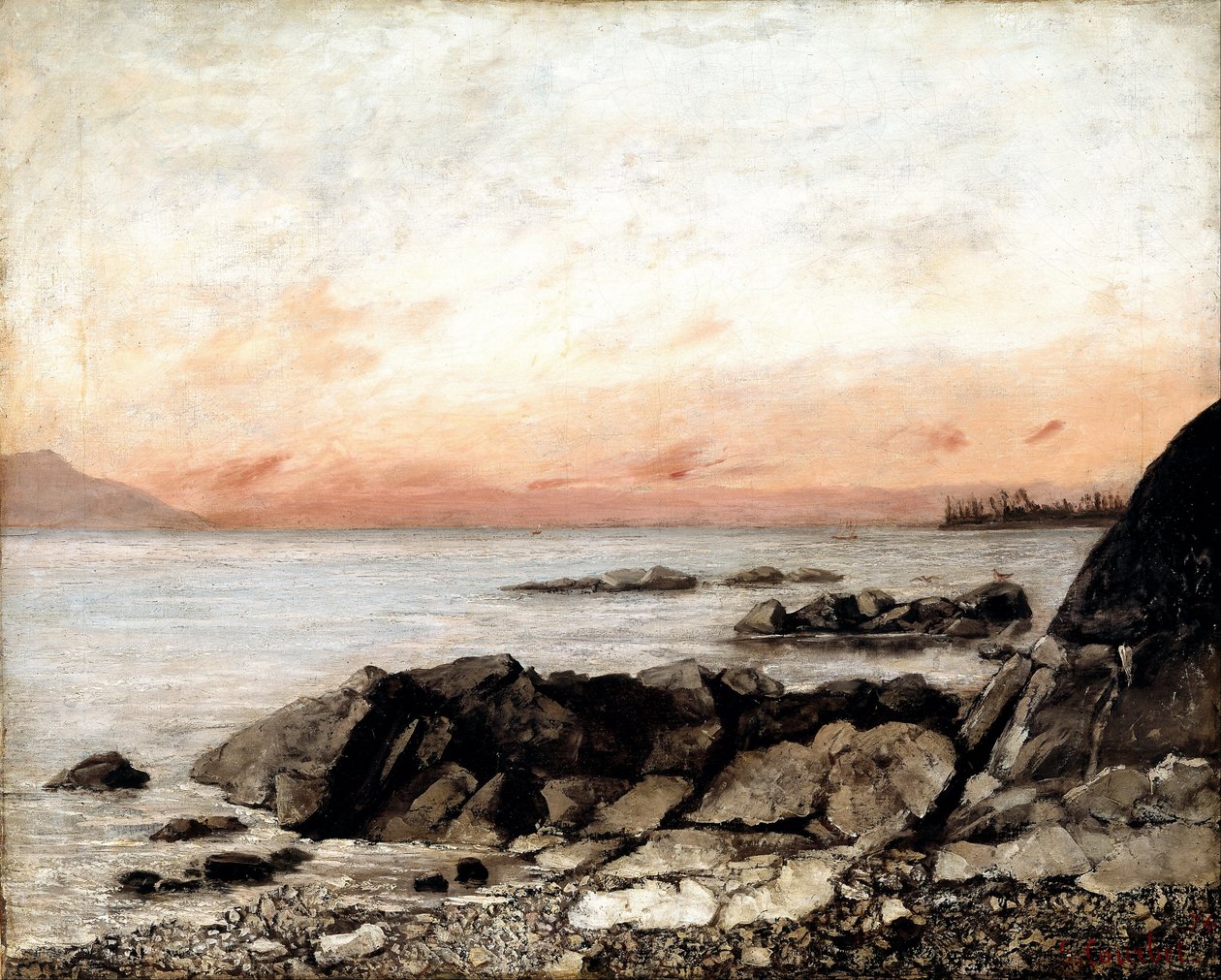 Sunset, Vevey, Sveits av Gustave Courbet