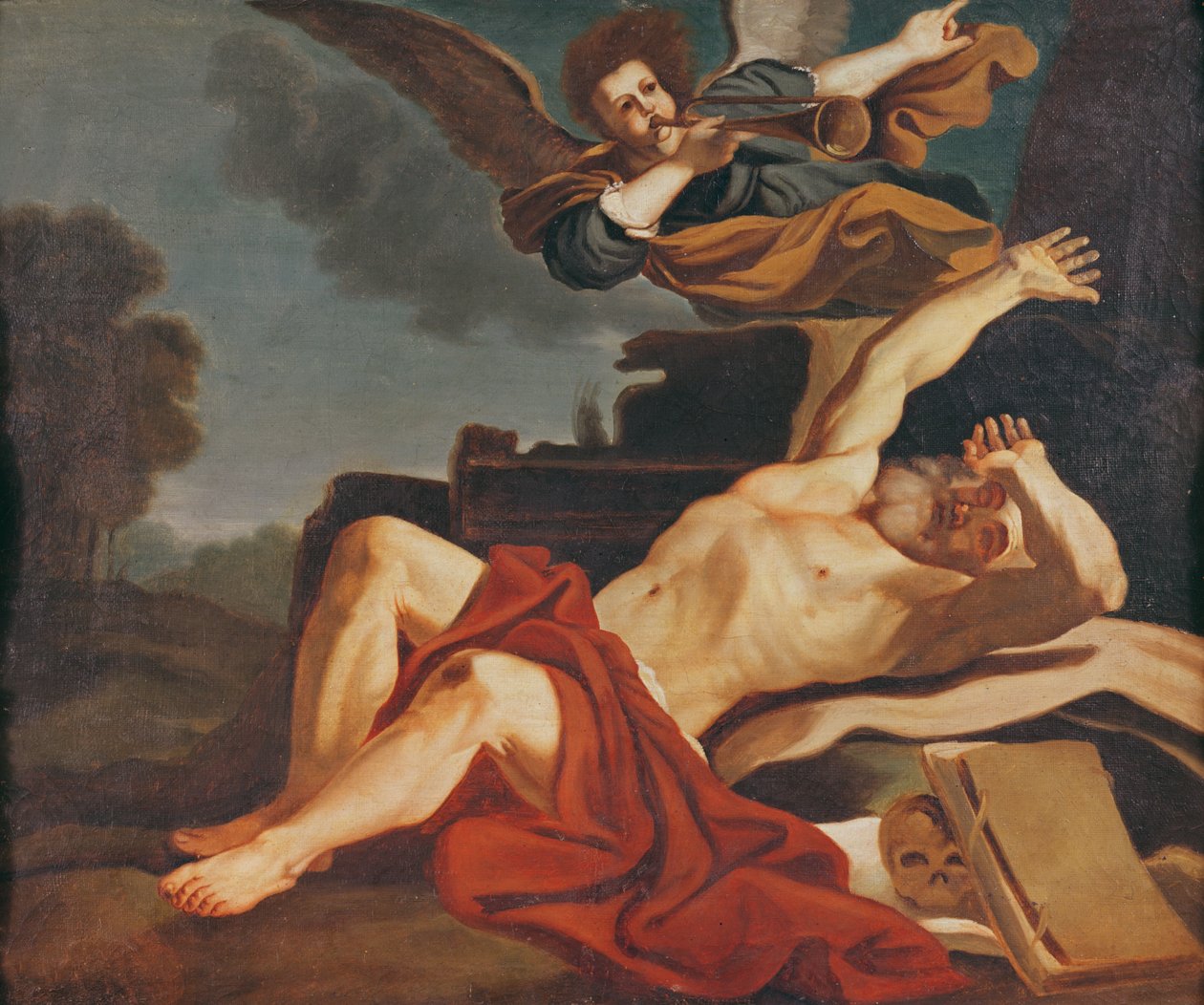 The Awakening of Saint Jerome , en kopi etter verket av Giovanni Francesco Barbieri (1591-1666), 1841 av Gustave Courbet