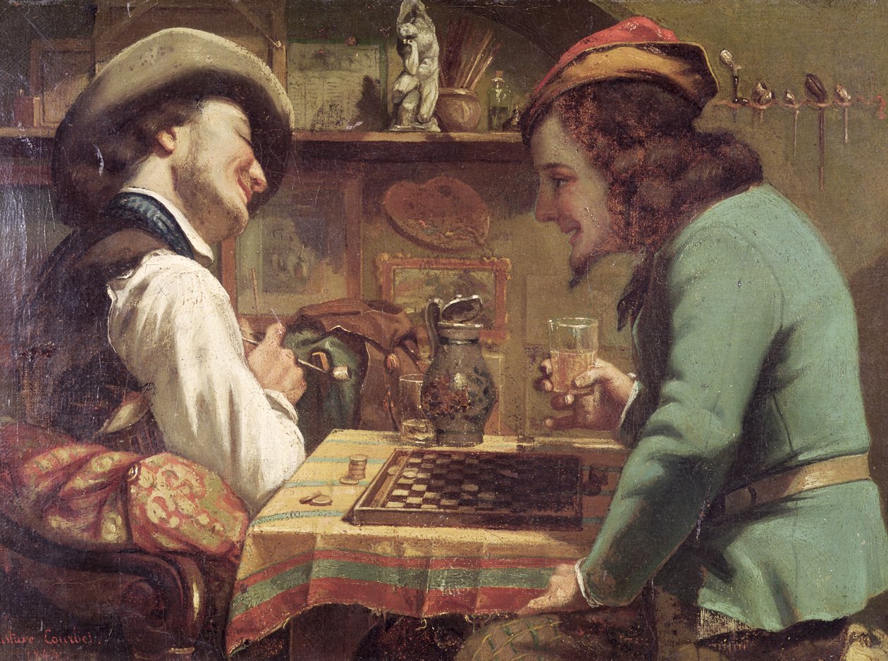 Draughts Game, 1844 av Gustave Courbet