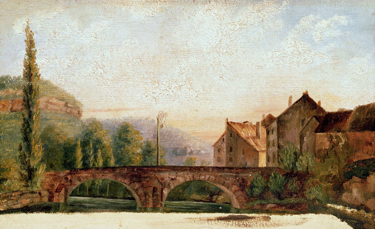 Pont de Nahin ved Ornans, ca. 1837 av Gustave Courbet
