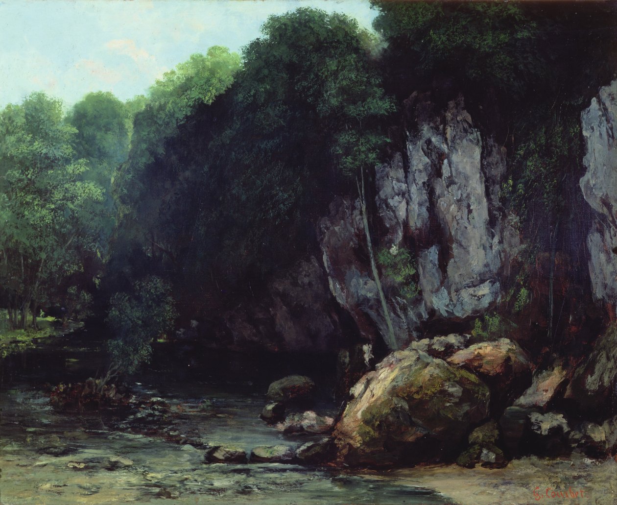 Strømmen fra Black Cavern av Gustave Courbet