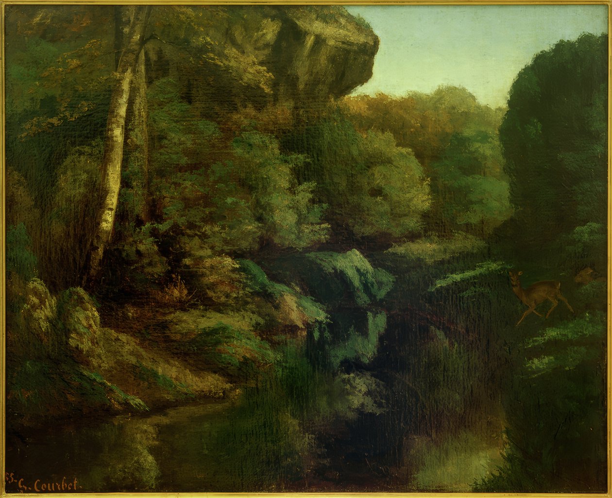 Utsikt over Fontainebleau-skogen av Gustave Courbet