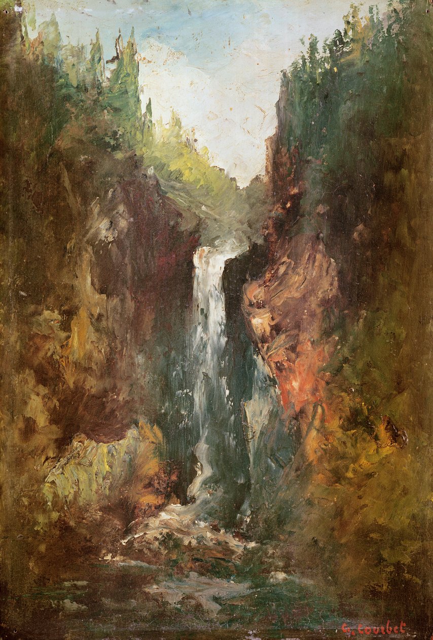 Foss (også kjent som La Chute de Conches), 1873 (olje på tre) av Gustave Courbet