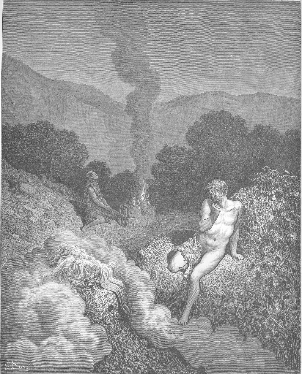 Kain og Abel ofrer sine ofre av Gustave Dore