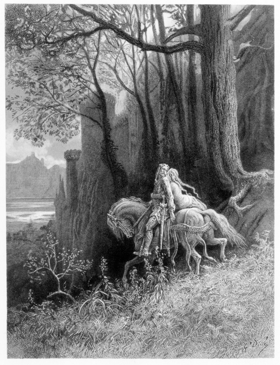 Geraint og Enid Ride Away, illustrasjon fra 