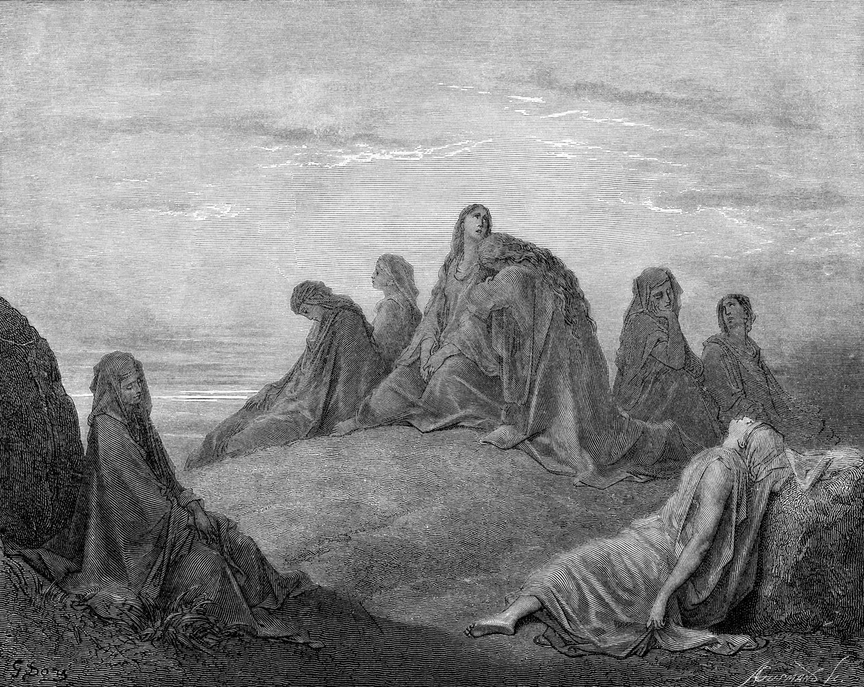 Jeftas datter og hennes ledsagere av Gustave Dore