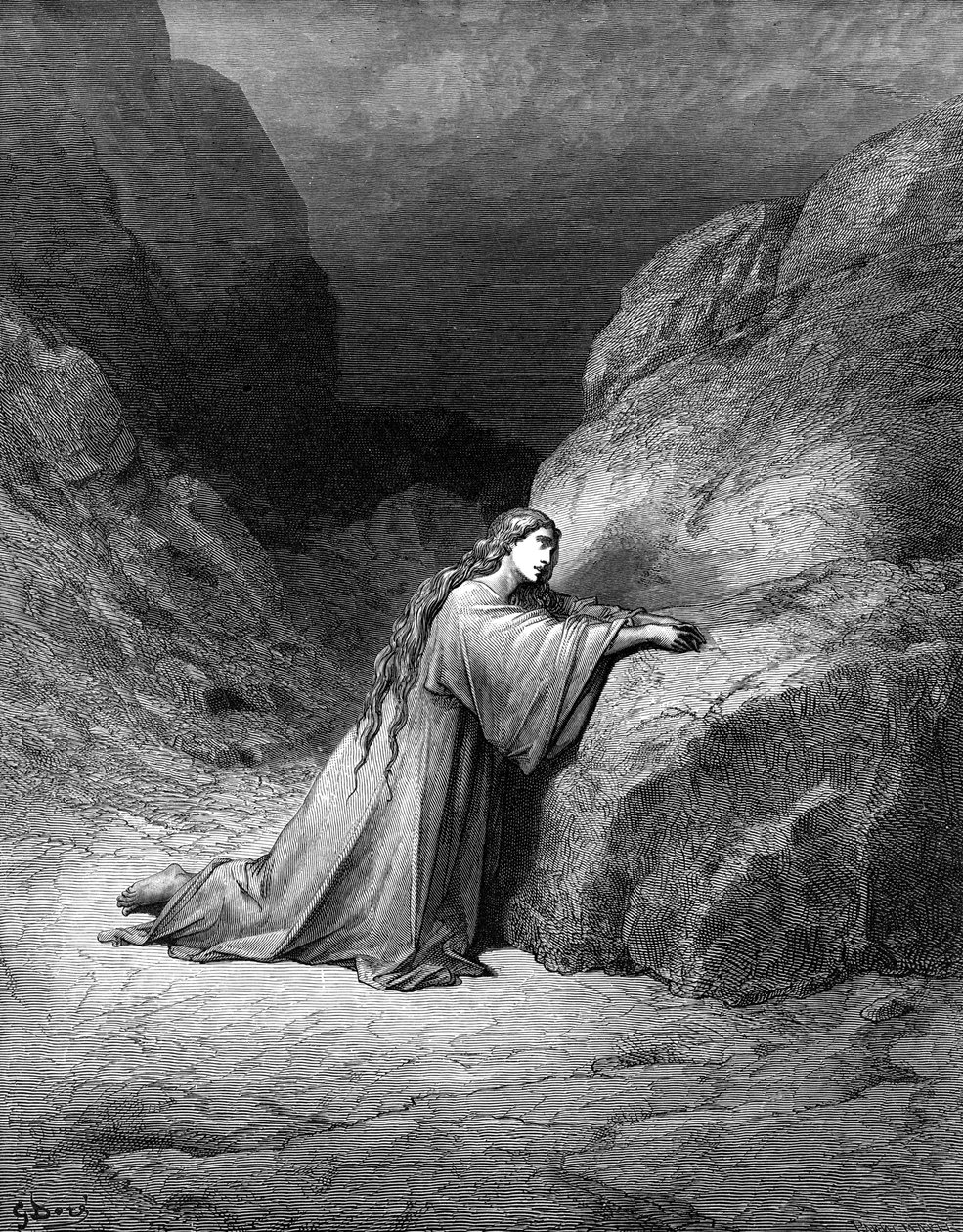 Maria Magdalena, den angrende synderen - Bibelen av Gustave Dore