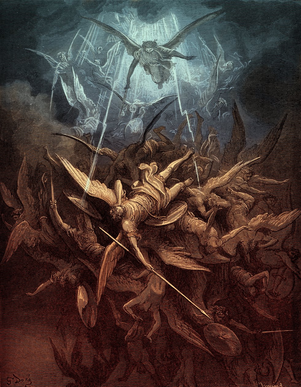 Paradise Lost: Fall of the rebell angels, av Gustave Dore