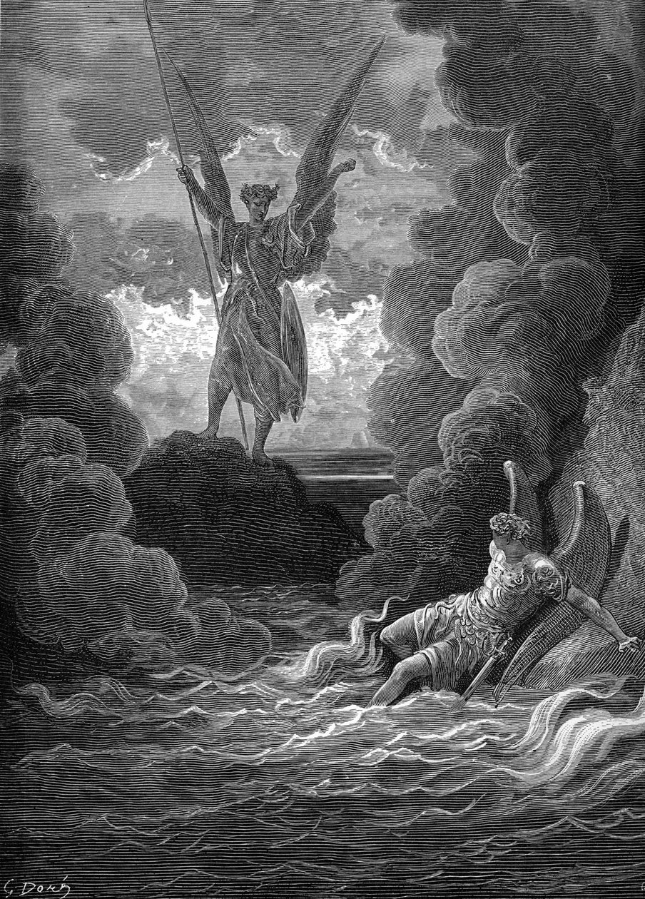 Paradise Lost: Satan og Beelzebub. av Gustave Dore