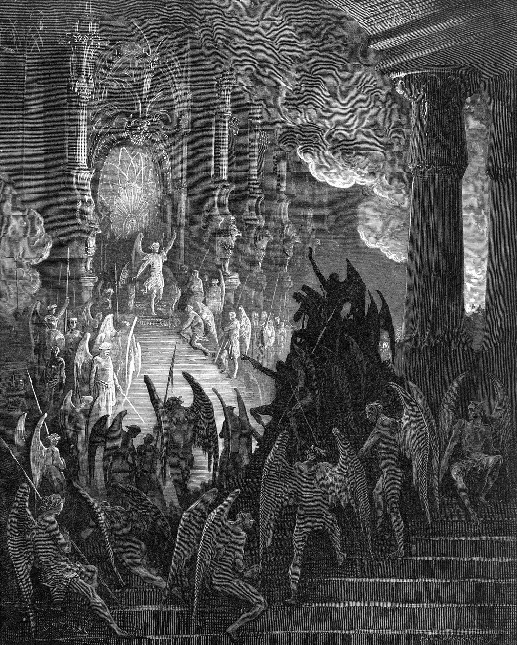 Paradise Lost: Satan in Council, gravering av Gustave Doré av Gustave Dore