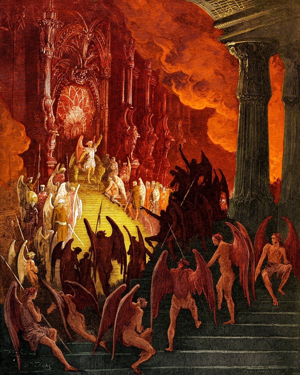 Paradise Lost: Satan in Council, gravering av Gustave Doré av Gustave Dore