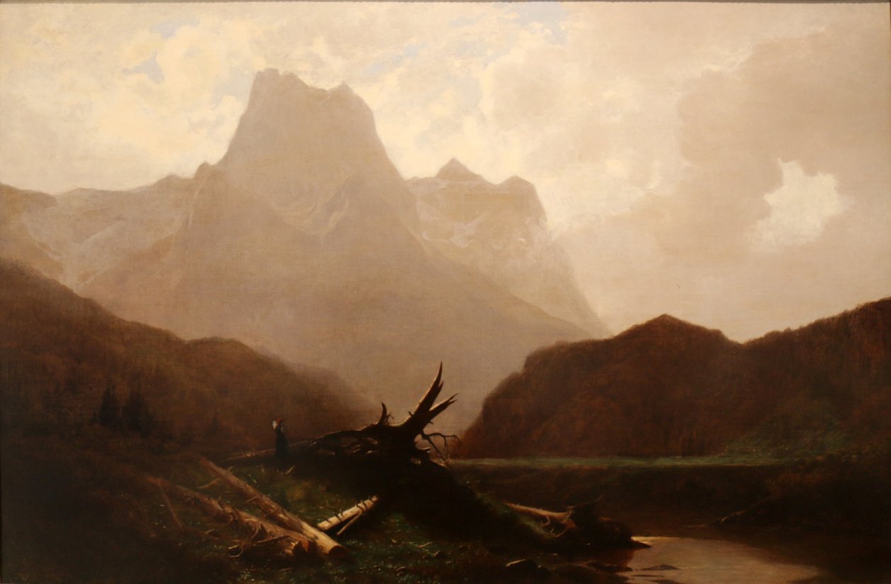 Fjelllandskap. av Gustave Eugène Castan