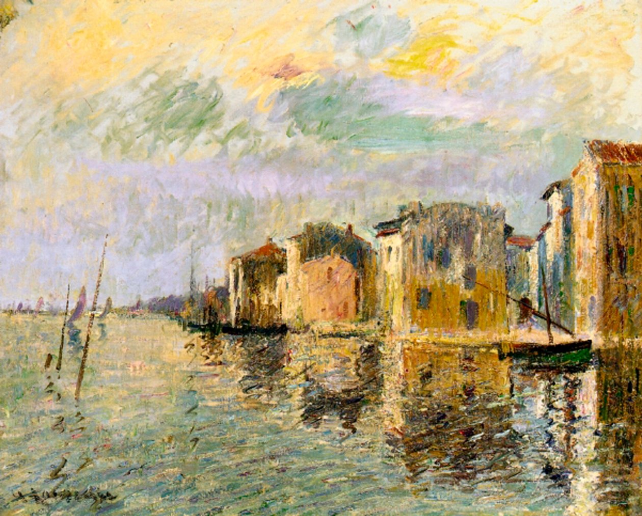 Martigues, Sør-Frankrike, ca. 1903 av Gustave Loiseau