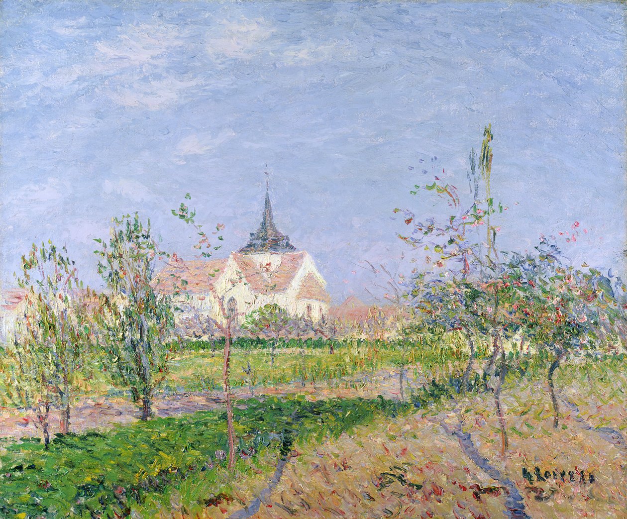 Kirken i Vaudreuil, ca. 1905 av Gustave Loiseau