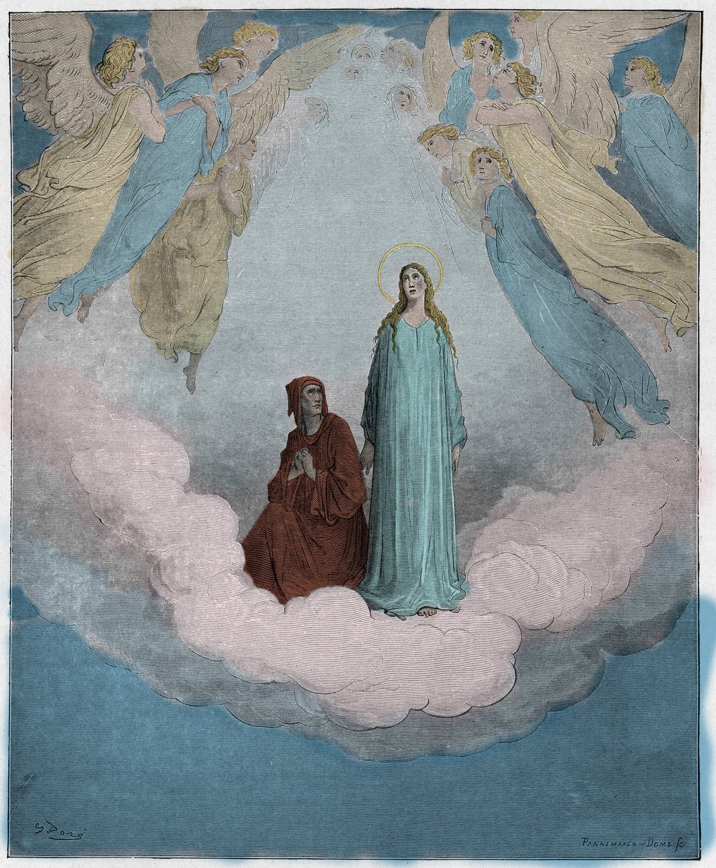 Paradiso, Canto 21: Salige Beatrice i den syvende sirkel, illustrasjon fra The Divine Comedy av Dante Alighieri, 1885 (digitalt farget gravering) av Gustave after Dore
