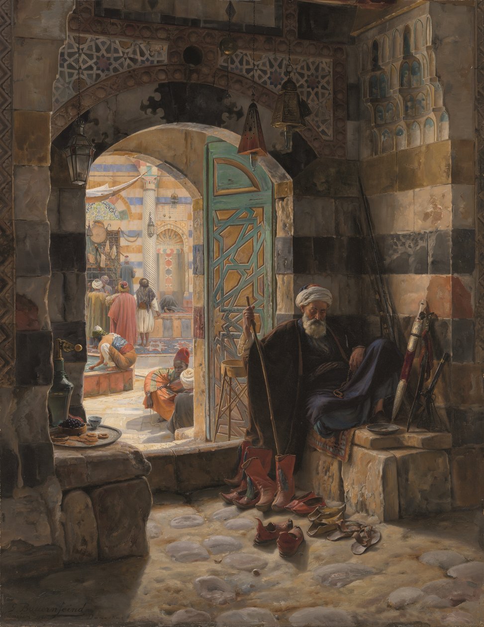 Vaktmester for moskeen, Damaskus av Gustave Bauernfeind