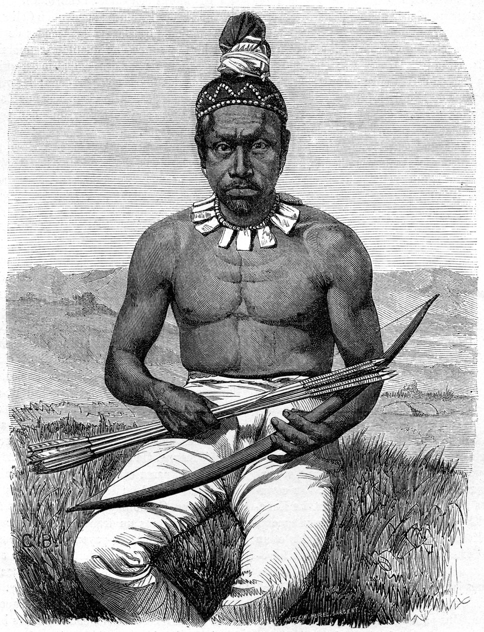 Indianer, California, 1800-tallet. av Gustave Clarence Rodolphe Boulanger