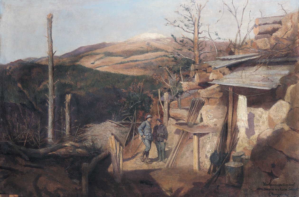 Hartmanswillerkopf, Utsikt fra Roche-Sermet, 1915 av Gustave Bourgain