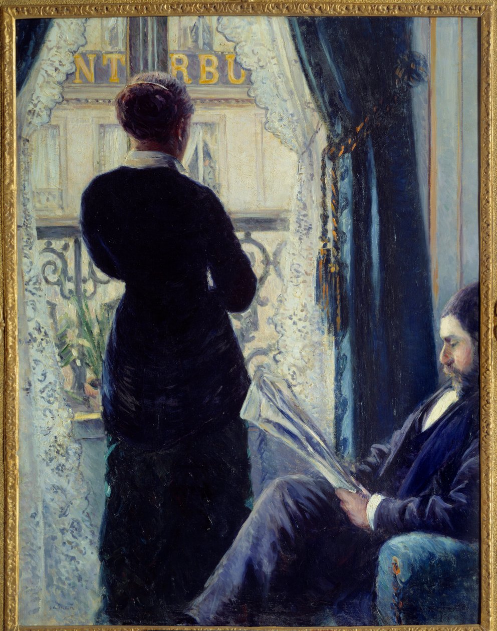 Interiør, kvinne i vinduet av Gustave Caillebotte