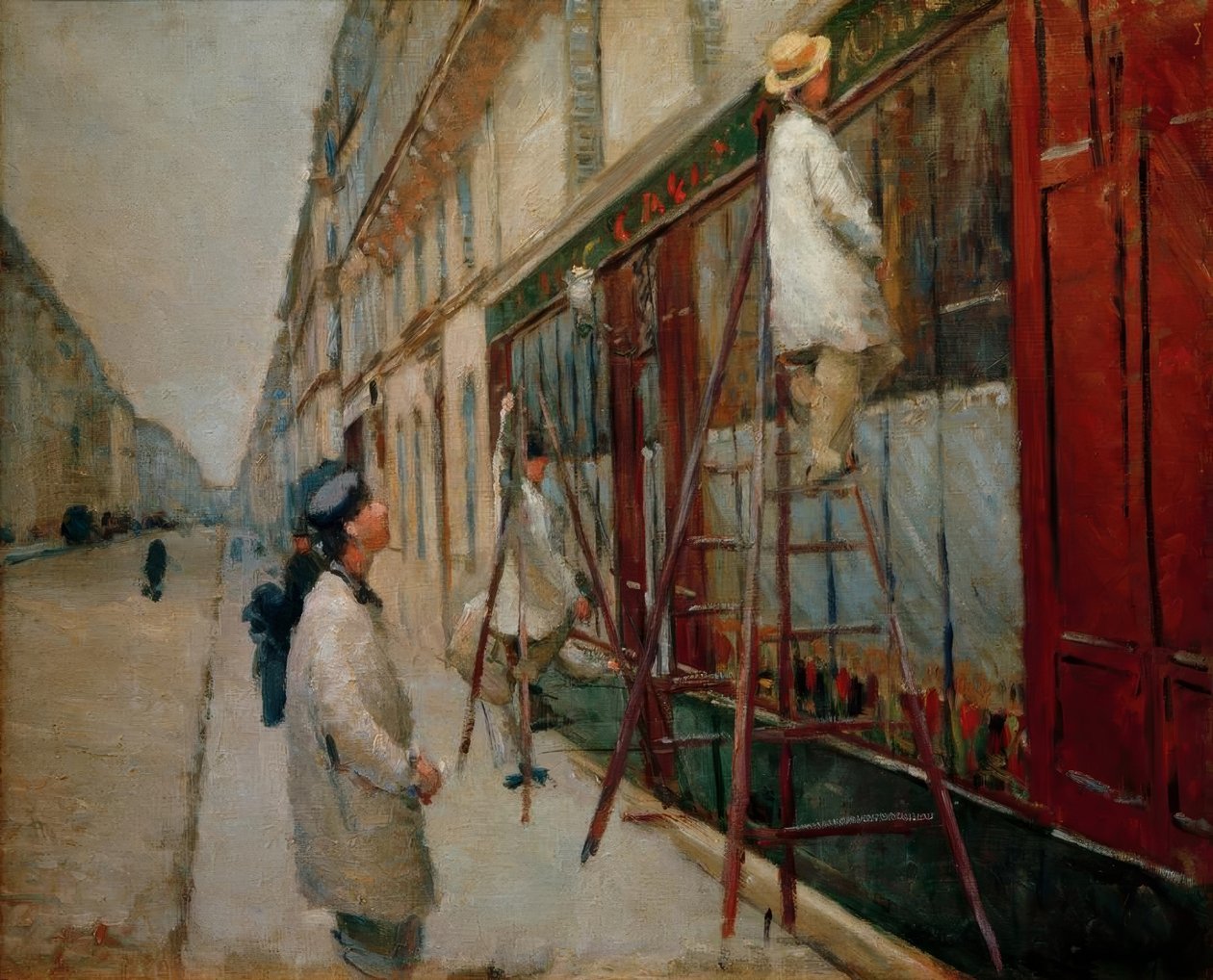 Malere i bygninger (skisse) av Gustave Caillebotte