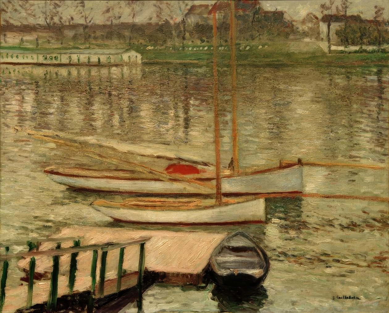 Seilbåter for anker på Seinen av Gustave Caillebotte