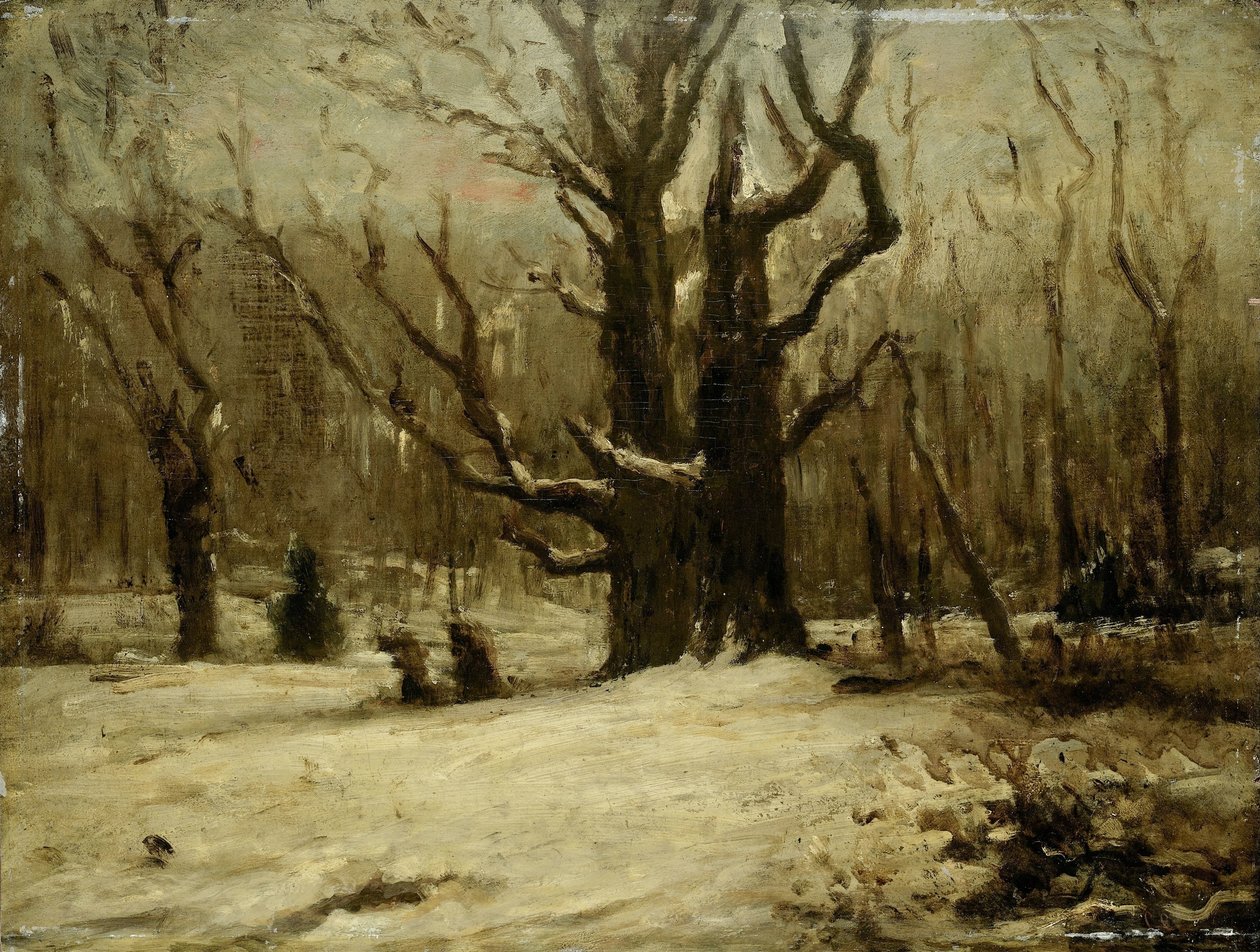 Vinterlandskap av Gustave Courbet (attributed to)