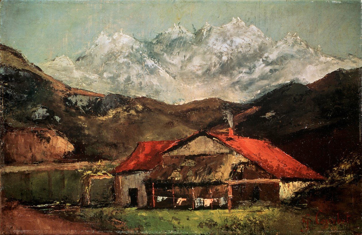 En hytte i fjellene, c1874 av Gustave Courbet