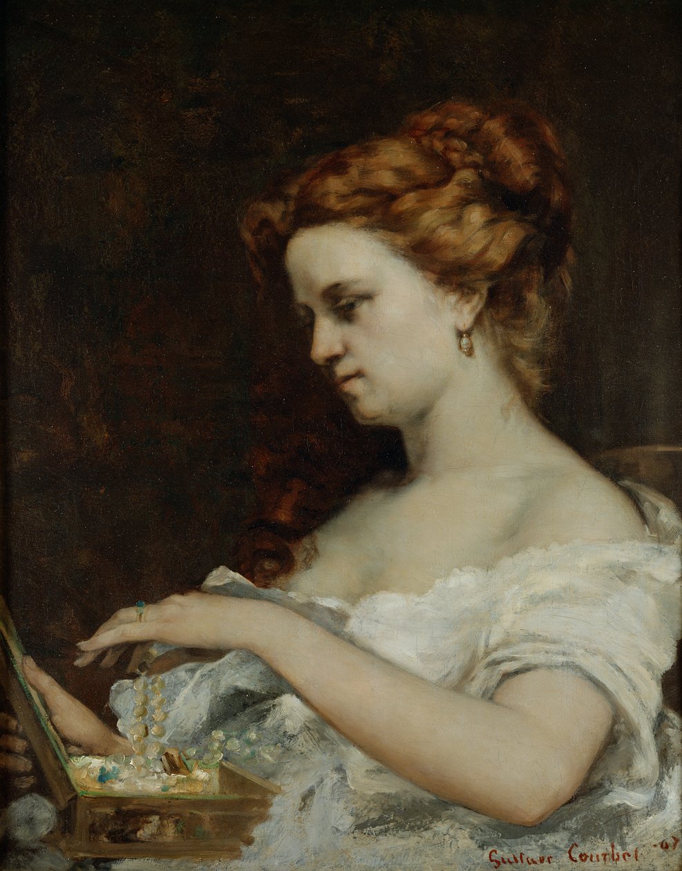 En kvinne med smykker, 1867 av Gustave Courbet