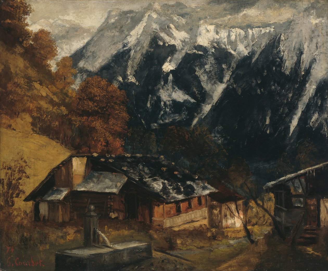 En alpin scene, 1874. av Gustave Courbet