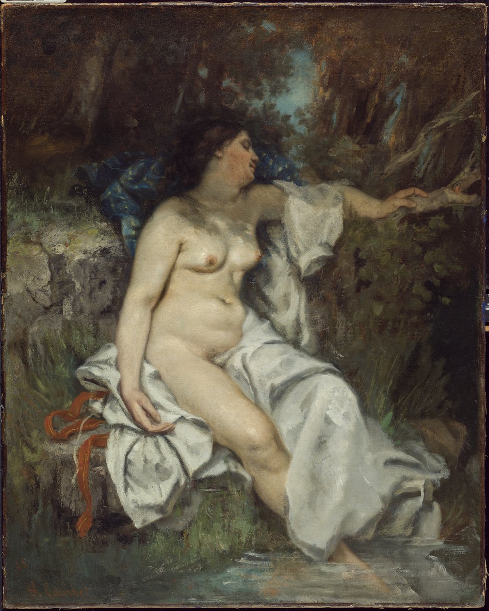 Bather sover ved en bekk, 1845 av Gustave Courbet