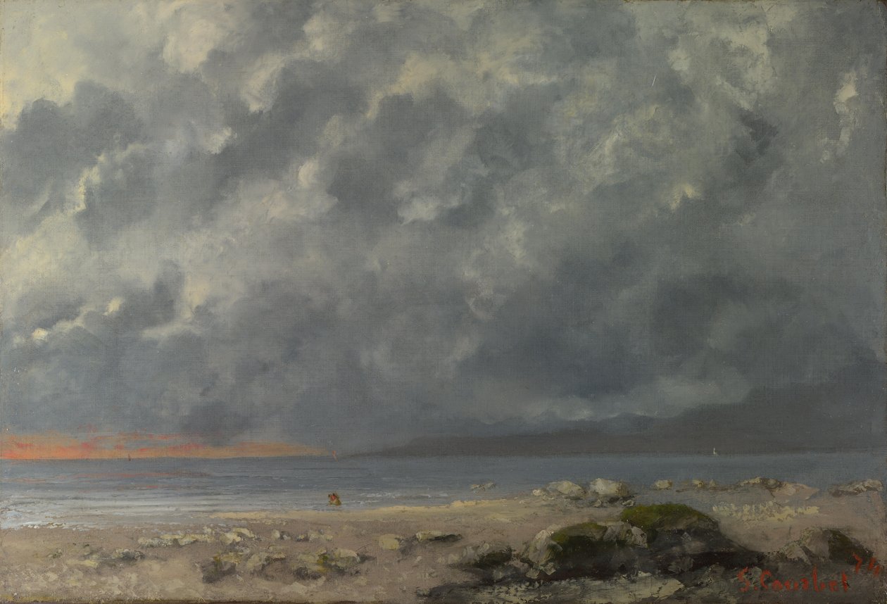 Strandscene av Gustave Courbet
