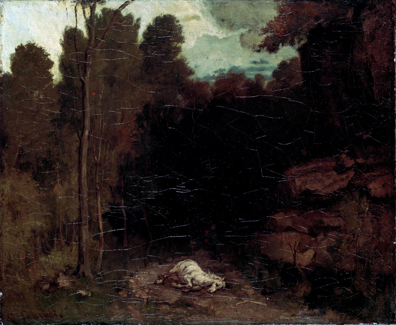 Landskap med en død hest, 1850-tallet. av Gustave Courbet