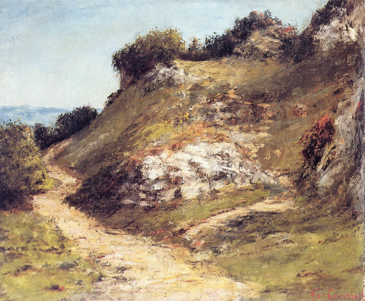 Stien i klippene av Gustave Courbet