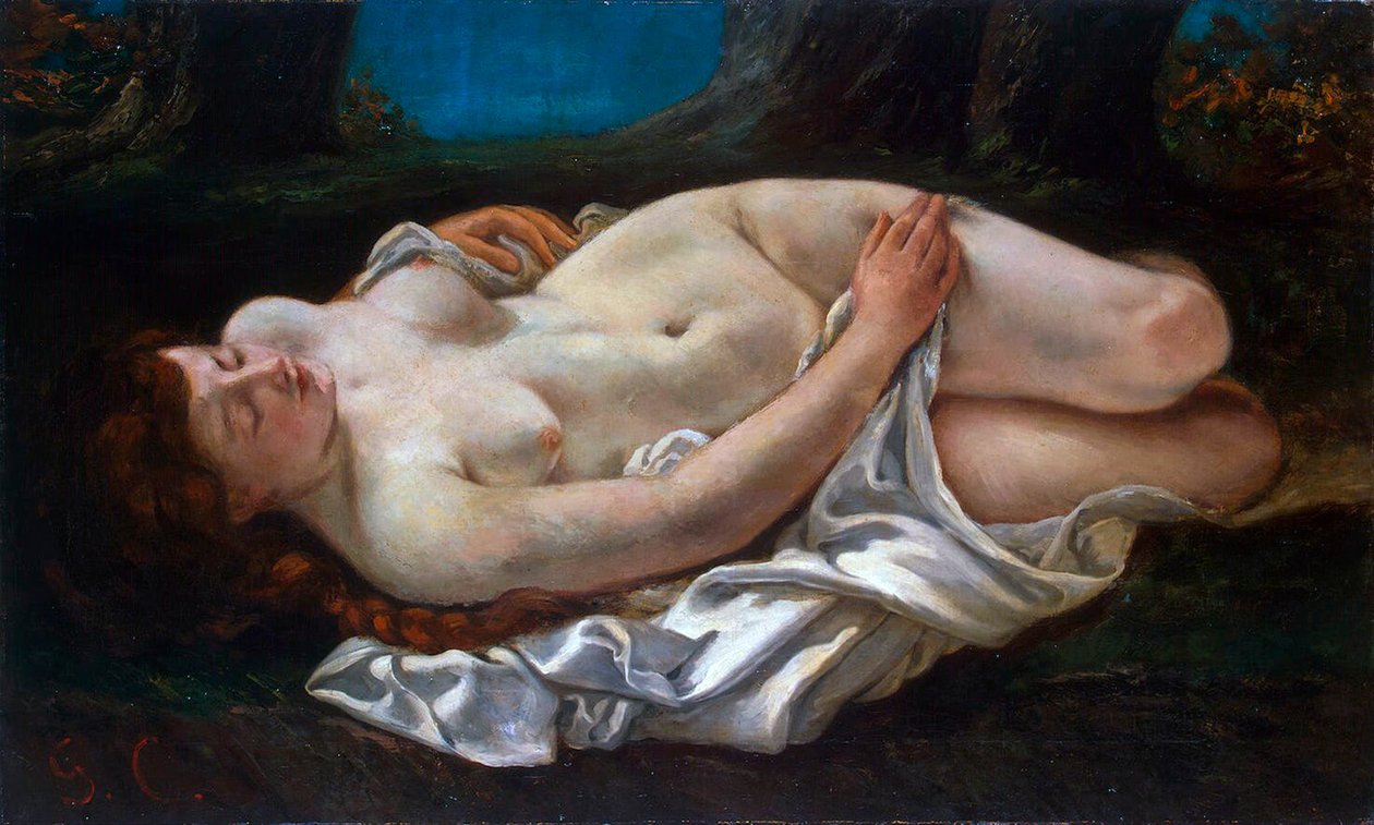 Tilbakeliggende kvinne, 1865. av Gustave Courbet