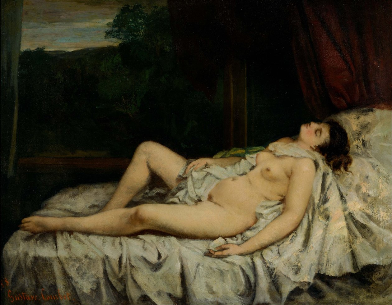 Sover naken av Gustave Courbet