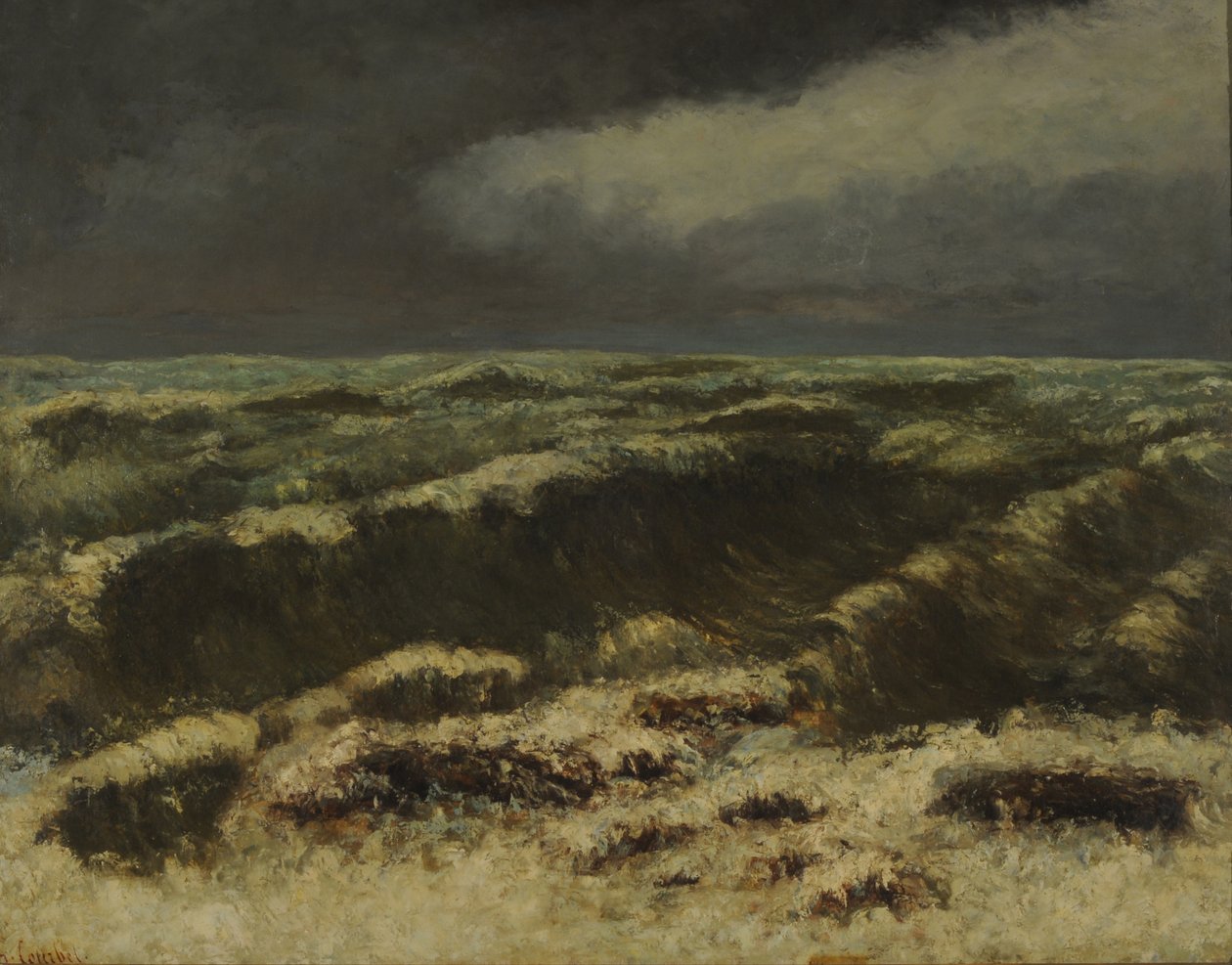 Stormy Sea (olje på lerret) av Gustave Courbet
