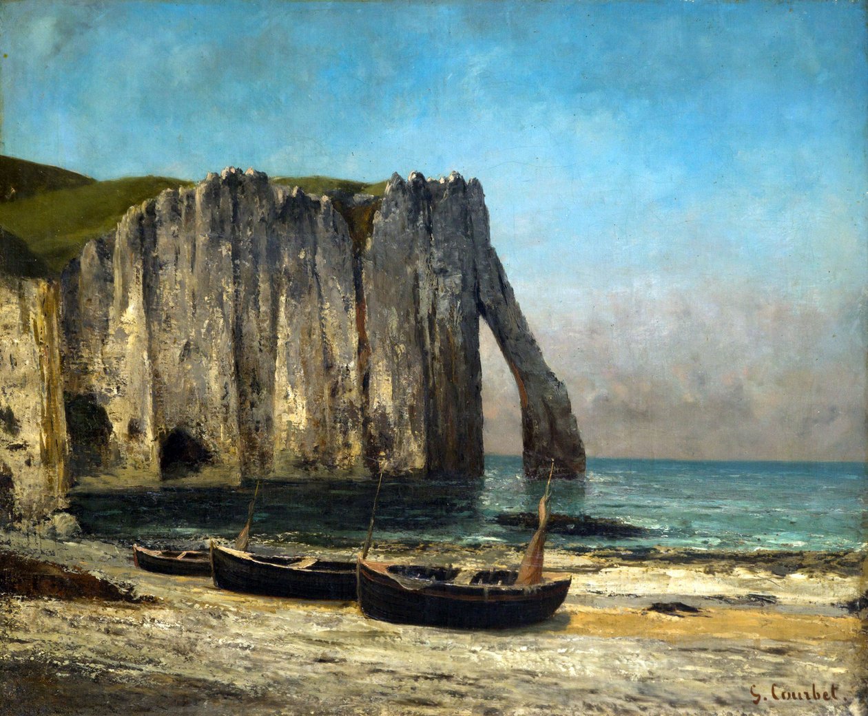 Klippene i Étretat, 1869. av Gustave Courbet