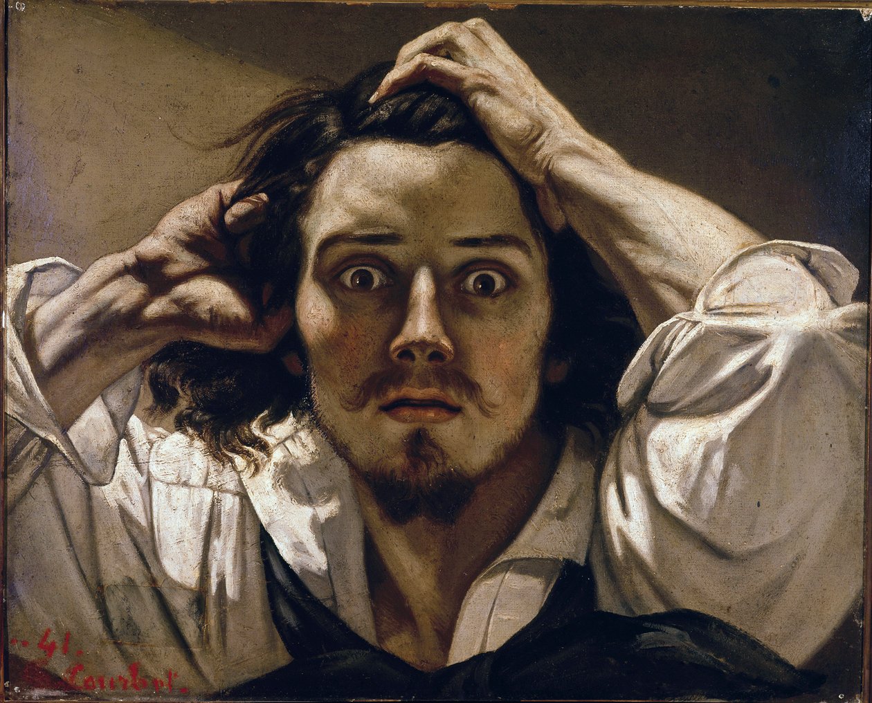 Den desperate mannen (selvportrett) av Gustave Courbet