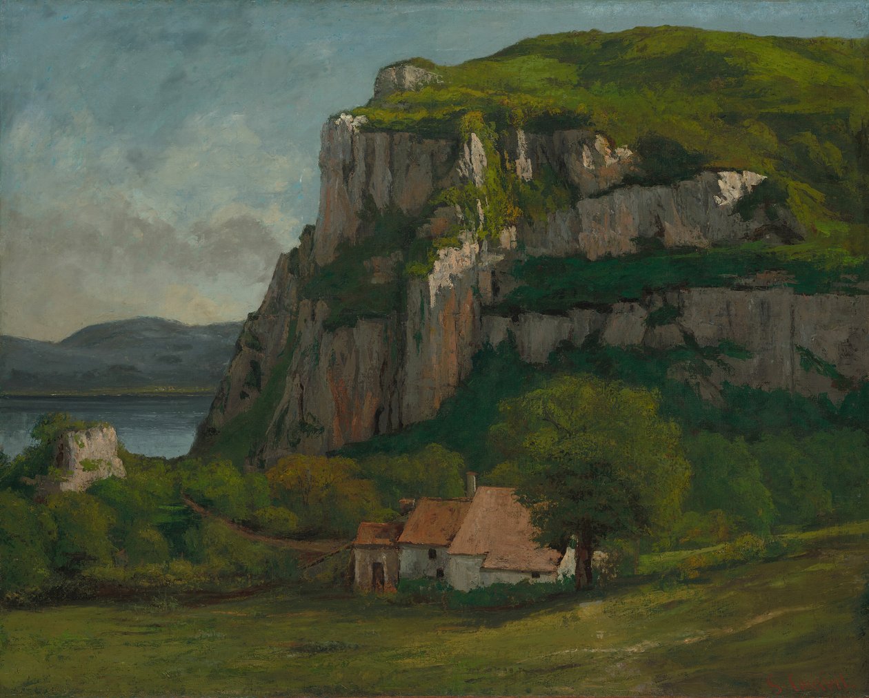 The Rock of Hautepierre, ca. 1869. av Gustave Courbet